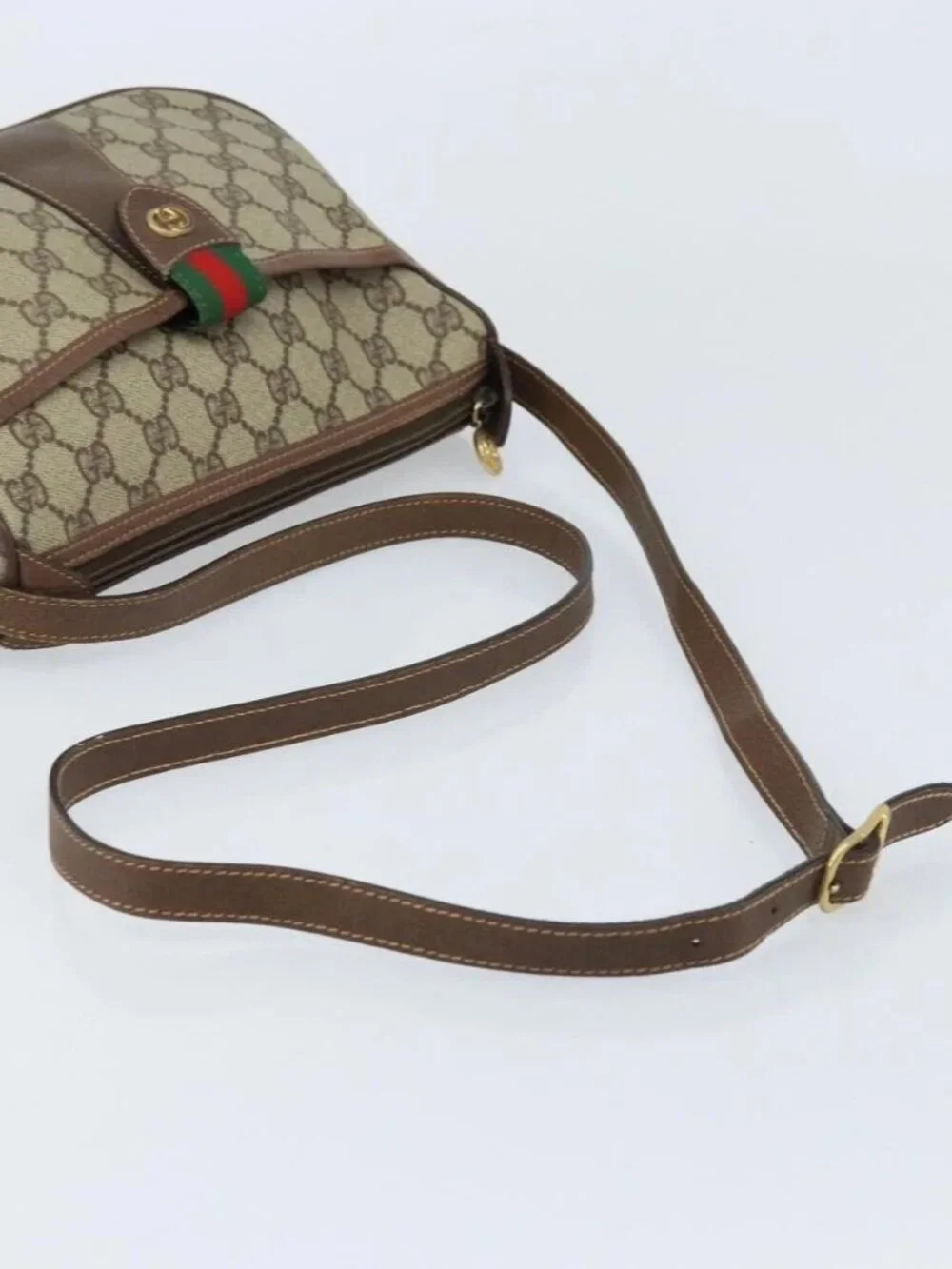 GUCCI GG Supreme Web Sherry Line Bag PVC Beige 001 123 6177 002 Auth ep13516 - Picture 8 of 16